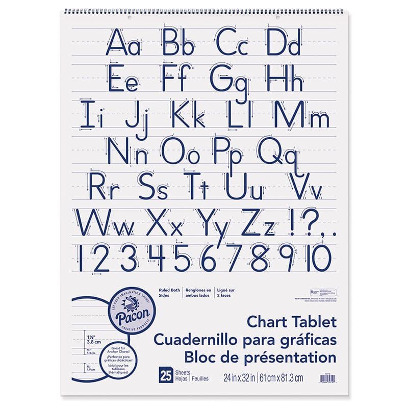 Chart Tablet 24X32 1-1/2 In Ruled 25 Sht (Pack of 3) - Chart Tablets - Dixon Ticonderoga Co - Pacon