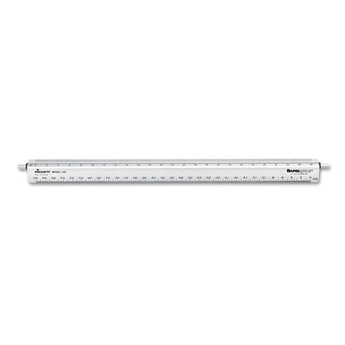 Chartpak Adjustable Triangular Scale Aluminum Engineers Ruler 12 Long Silver - School Supplies - Chartpak®