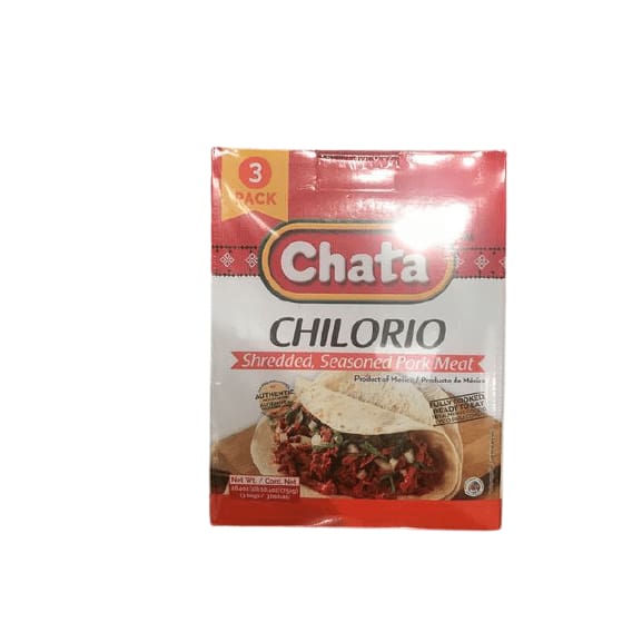 Chata Chata Pork Chilorio Pouch Shredded, Seasoned Pork Meat 8.8 Ounce (Pack of 3)