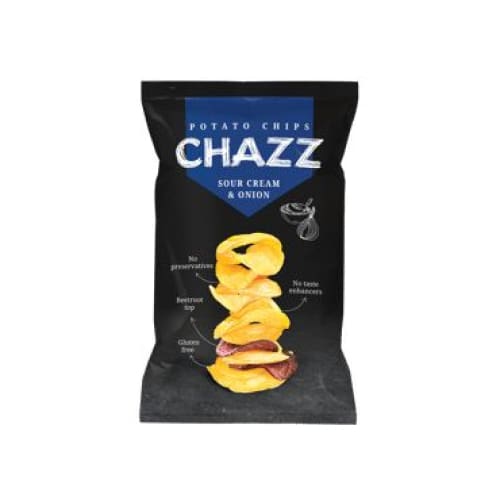 CHAZZ Beet Sour cream & Onion Flavour Potato Chips 3.17 oz. (90 g.) - CHAZZ