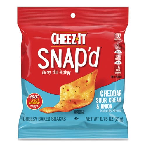 Cheez-It Snap’d Crackers Variety Pack Cheddar Sour Cream And Onion; Double Cheese 0.75 Oz Bag 42/carton - Food Service - Cheez-It®