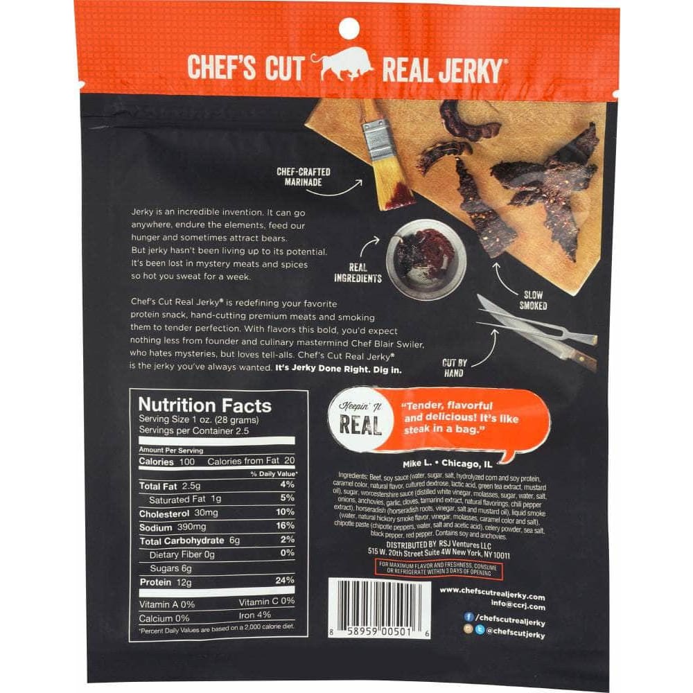 CHEFS CUT Chef'S Cut Real Steak Jerky Chipotle Cracked Pepper, 2.5 Oz