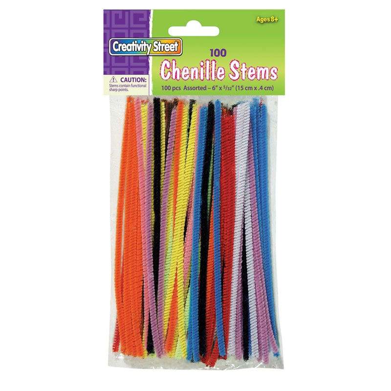 Chenille Stems Asst 6In Stems 100Pk (Pack of 12) - Chenille Stems - Dixon Ticonderoga Co - Pacon