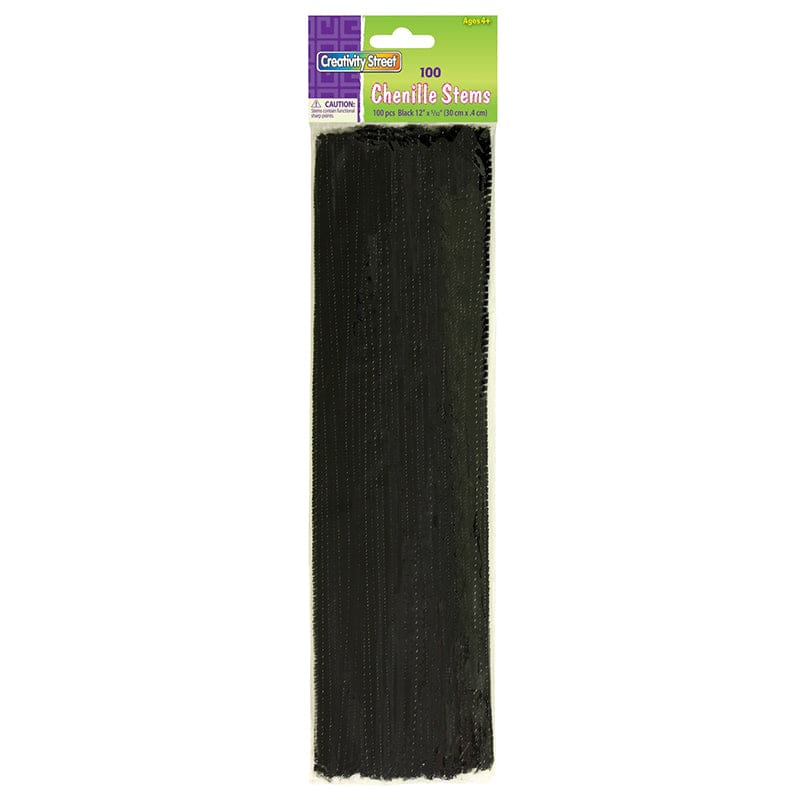 Chenille Stems Black 12 Inch (Pack of 12) - Chenille Stems - Dixon Ticonderoga Co - Pacon