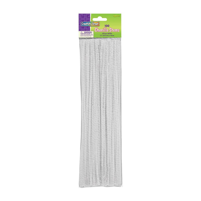 Chenille Stems White 12 Inch (Pack of 12) - Chenille Stems - Dixon Ticonderoga Co - Pacon