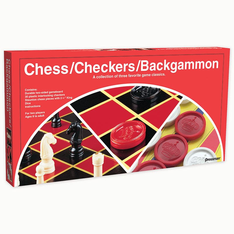 Chess/Checkers/Backgammon (Pack of 6) - Classics - Pressman