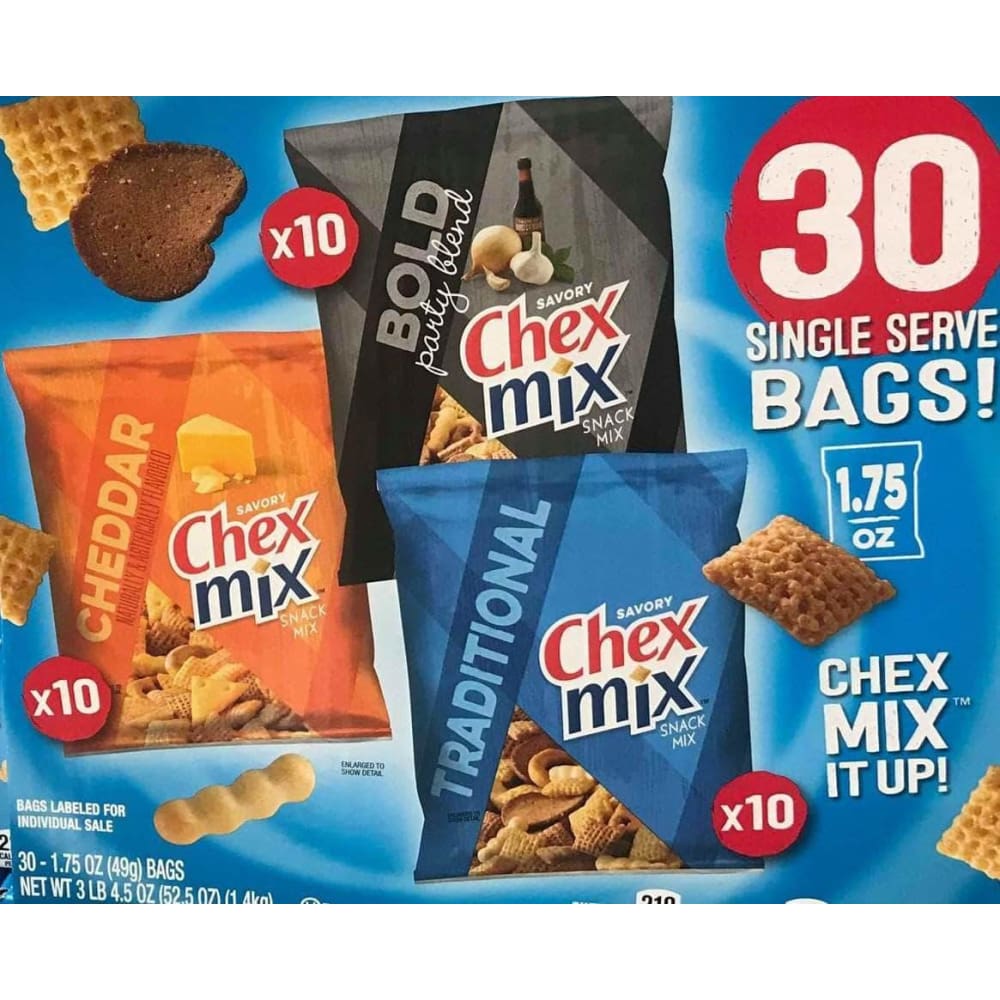 Chex Mix Classics Snack Mix, 30 ct. - ShelHealth.Com
