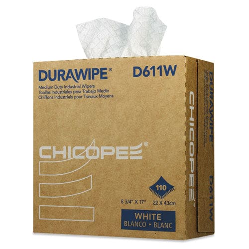 Chicopee Durawipe Medium-duty Industrial Wipers 13.1 X 12.6 White 650/roll - Janitorial & Sanitation - Chicopee®