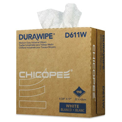 Chicopee Durawipe Medium-duty Industrial Wipers 3-ply 8.8 X 17 White 110/box 12 Box/carton - Janitorial & Sanitation - Chicopee®