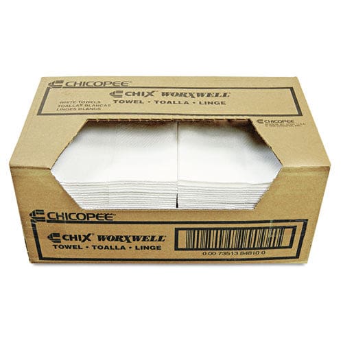 Chicopee Durawipe Shop Towels 13 X 15 Z Fold White 100/carton - Janitorial & Sanitation - Chicopee®