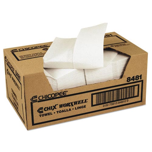 Chicopee Durawipe Shop Towels 13 X 15 Z Fold White 100/carton - Janitorial & Sanitation - Chicopee®