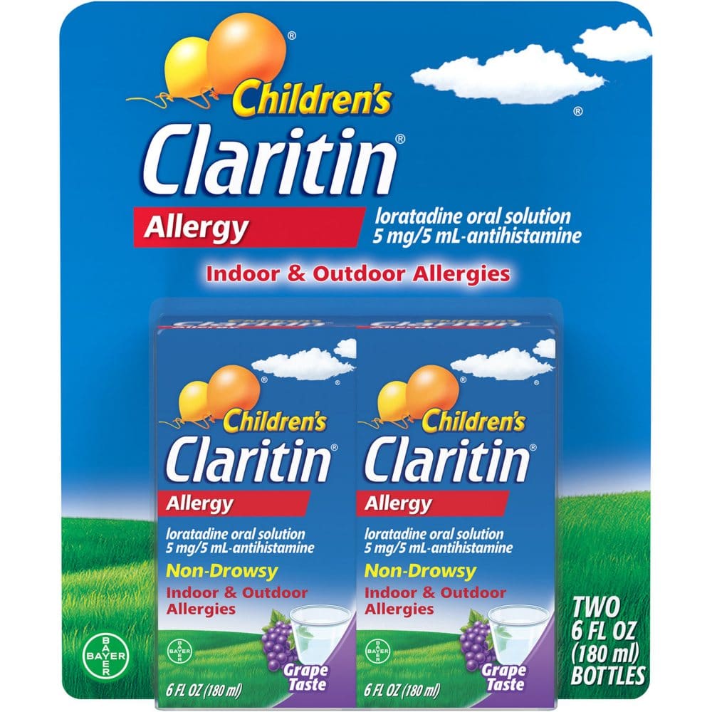 Children’s Claritin Grape Allergy Relief Syrup (6 fl. oz. 2 pk.) - HSA & FSA - Medicine Cabinet - Claritin 24
