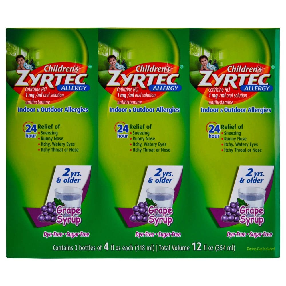 Children’s Zyrtec Antihistamine Allergy Liquid Grape (4 fl. oz. 3 pk.) - Children’s Products - Children’s Zyrtec