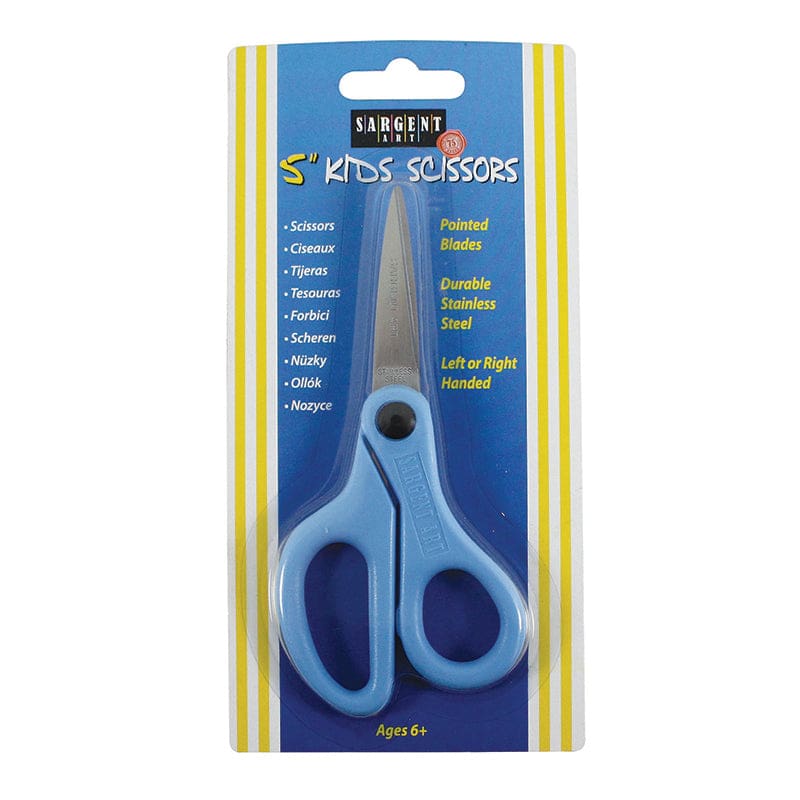 Childs Safety Scissors 5 In Pointed Tip Left Or Right Handed (Pack of 12) - Scissors - Sargent Art Inc.