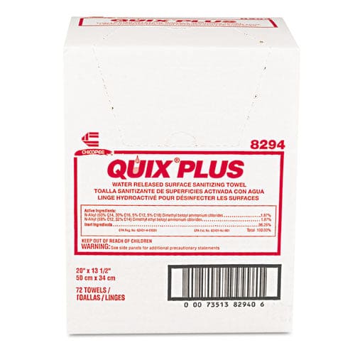 Chix Quix Plus Cleaning And Sanitizing Towels 13.5 X 20 Pink 72/carton - Janitorial & Sanitation - Chix®