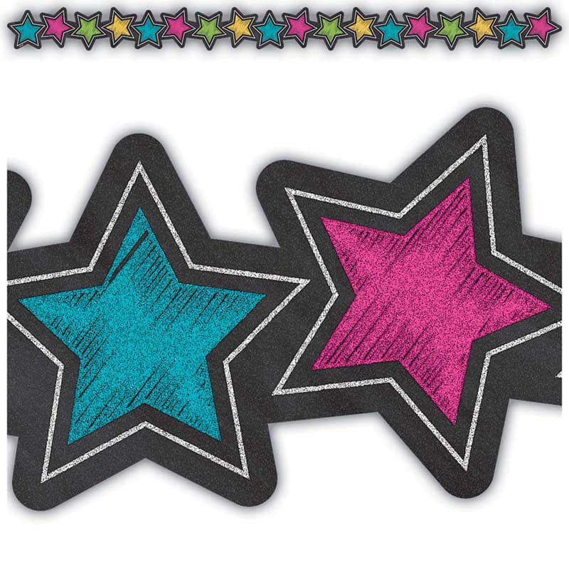 Chlkbrd Brights Stars Diecut Border Trim (Pack of 10) - Border/Trimmer - Teacher Created Resources