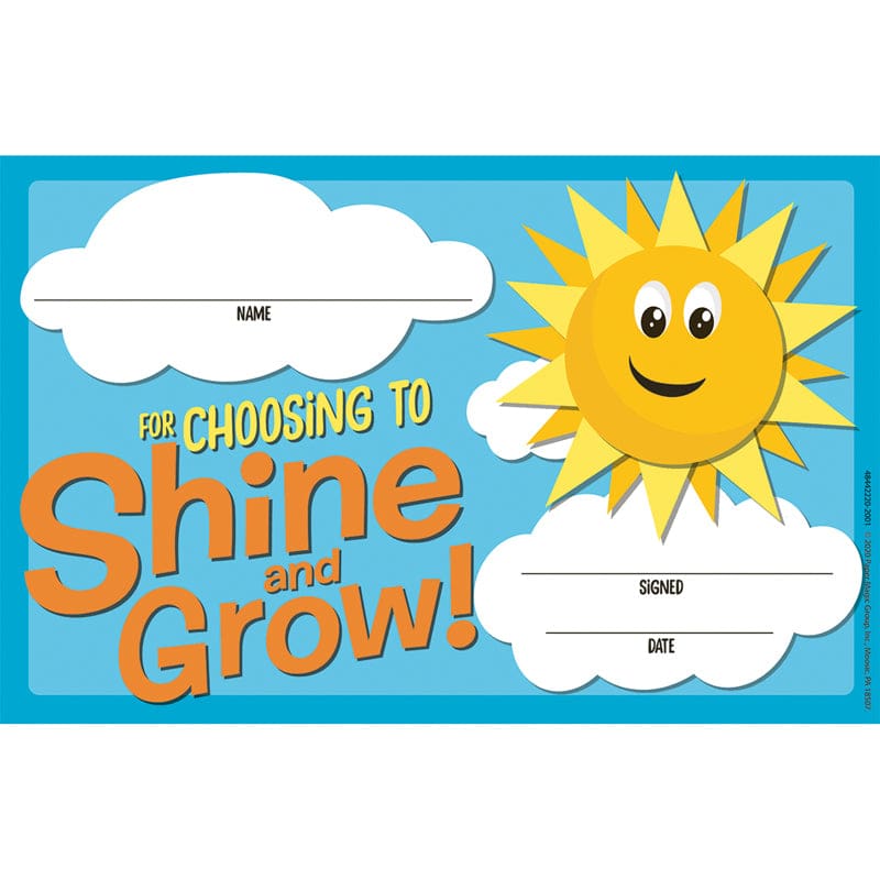 Choosing To Shine & Grow Award (Pack of 10) - Awards - Eureka