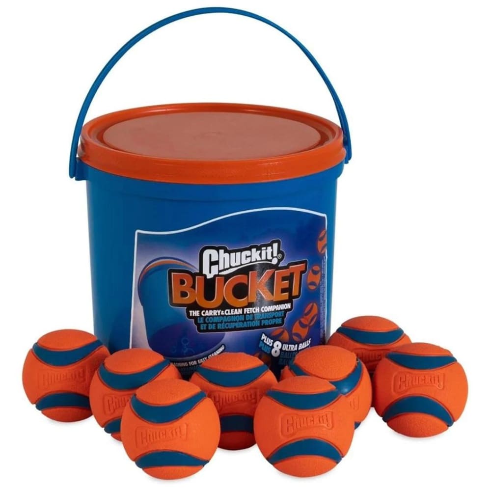 Chuckit Dog Bucket With Ultra Ball Medium 8 Count - Pet Supplies - Chuckit