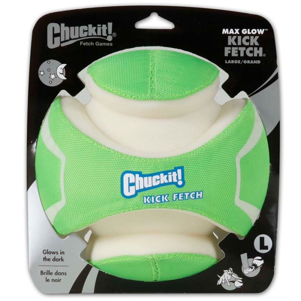 Chuckit! Kick Fetch Dog Toy Max Glow Green; White Large - Pet Supplies - Chuckit!