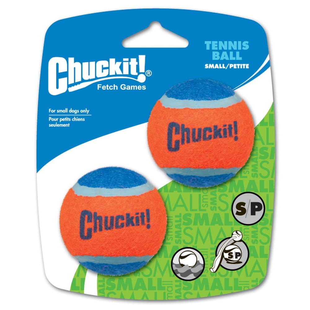Chuckit! Tennis Ball Dog Toy Shrink Sleeve Blue Orange Small 2 Pack - Pet Supplies - Chuckit!