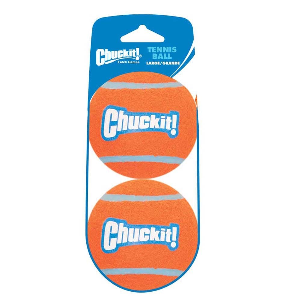 Chuckit! Tennis Ball Dog Toy Shrink Sleeve Orange-Orange Large 2 Pack - Pet Supplies - Chuckit!