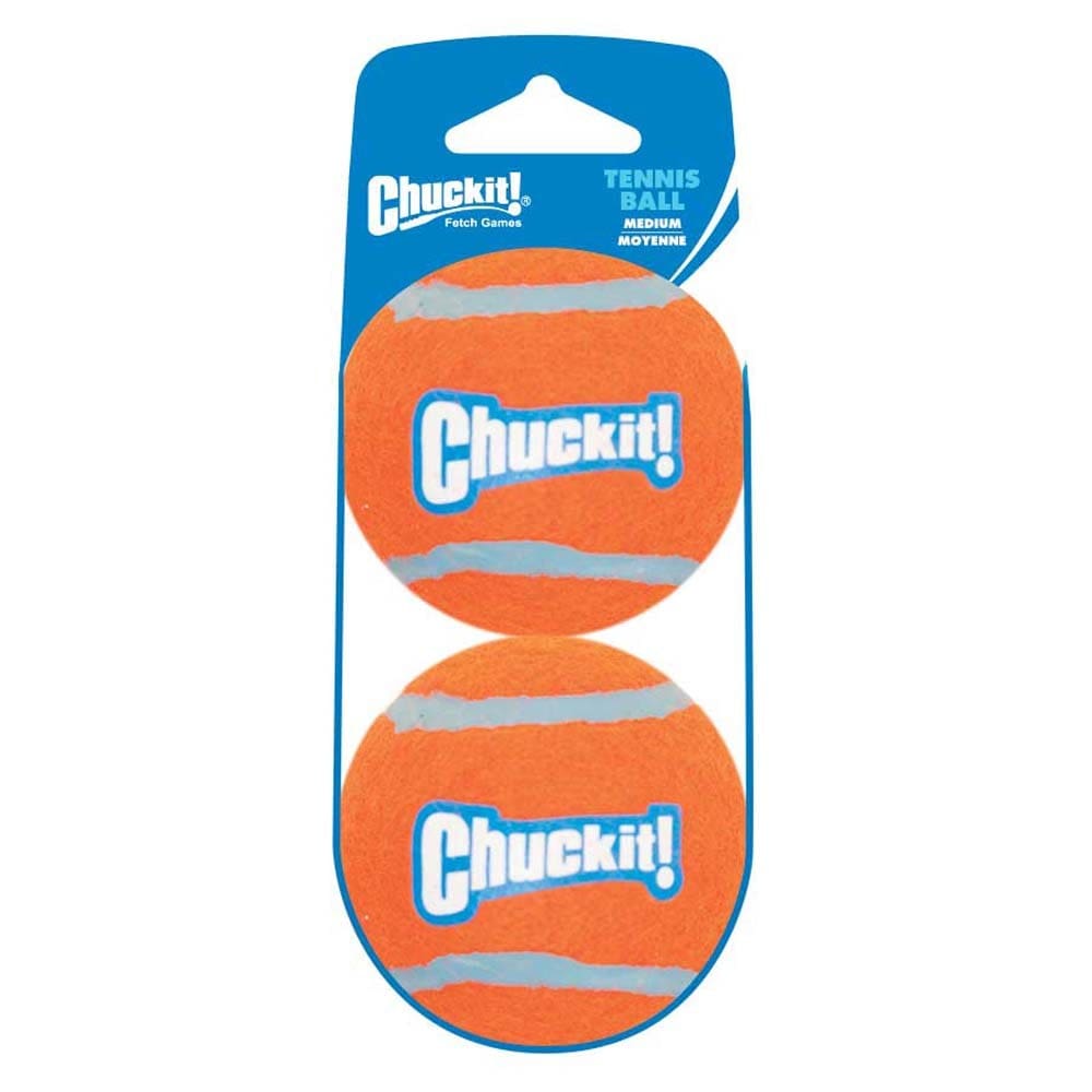Chuckit! Tennis Ball Dog Toy Shrink Sleeve Orange-Orange Medium 2 Pack - Pet Supplies - Chuckit!