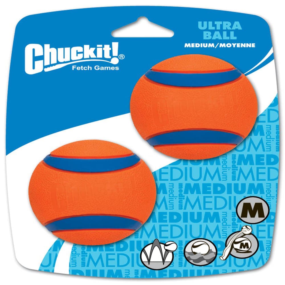 Chuckit! Ultra Ball Dog Toy Blue; Orange 2 Pack Medium - Pet Supplies - Chuckit!