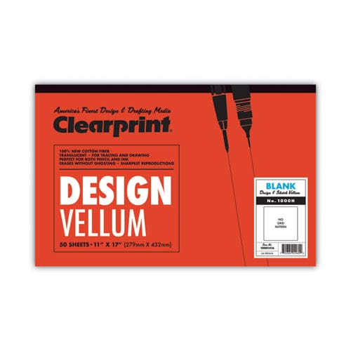 Clearprint Design Vellum Paper 16 Lb Bristol Weight 11 X 17 Translucent White 50/pad - School Supplies - Clearprint®