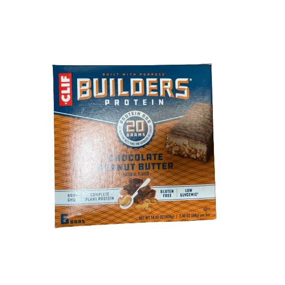 Clif Bar CLIF Builders Protein Bars, Gluten Free, 20g Protein, Multiple Choice Flavor, 6 Ct,