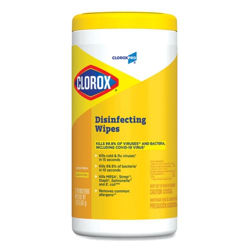 Clorox Disinfecting Wipes 7 X 8 Lemon Fresh 75/canister - School Supplies - Clorox®