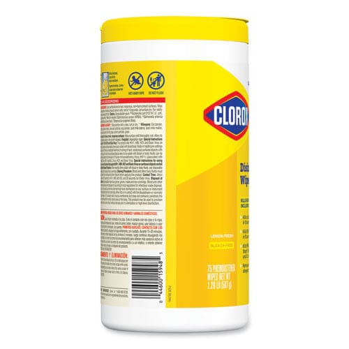 Clorox Disinfecting Wipes 7 X 8 Lemon Fresh 75/canister - School Supplies - Clorox®