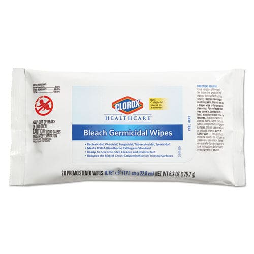 Clorox Healthcare Bleach Germicidal Wipes 12 X 12 Unscented 110/bag - School Supplies - Clorox® Healthcare®