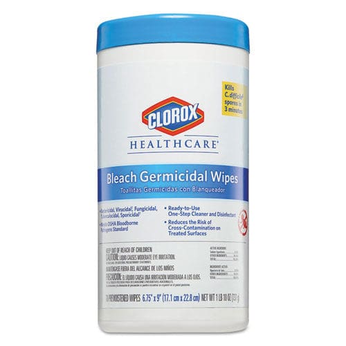 Clorox Healthcare Bleach Germicidal Wipes 12 X 12 Unscented 110/bag - School Supplies - Clorox® Healthcare®