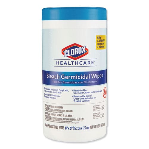 Clorox Healthcare Bleach Germicidal Wipes 12 X 12 Unscented 110/refill 2/carton - School Supplies - Clorox® Healthcare®