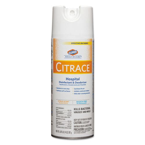 Clorox Healthcare Citrace Hospital Disinfectant And Deodorizer Citrus 14 Oz Aerosol Spray 12/carton - School Supplies - Clorox® Healthcare®