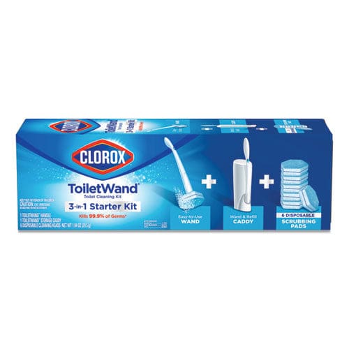 Clorox Toiletwand Disposable Toilet Cleaning System: Handle Caddy And Refills White 6/carton - Janitorial & Sanitation - Clorox®