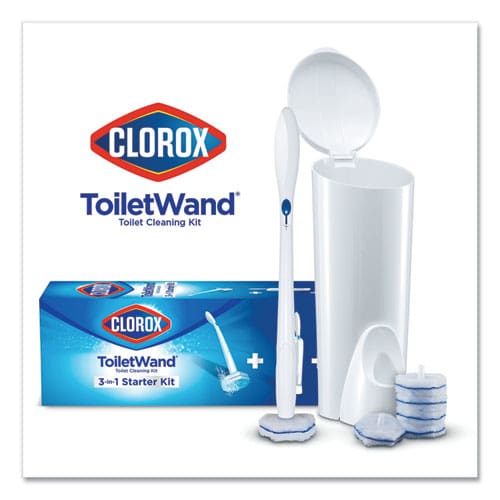 Clorox Toiletwand Disposable Toilet Cleaning System: Handle Caddy And Refills White 6/carton - Janitorial & Sanitation - Clorox®