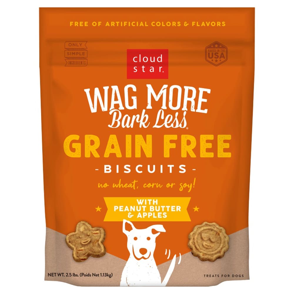 Cloudstar WAG MORE DOG GRAIN FREE PEANUT BUTTER and APPLES 2.5LB - Pet Supplies - Cloudstar