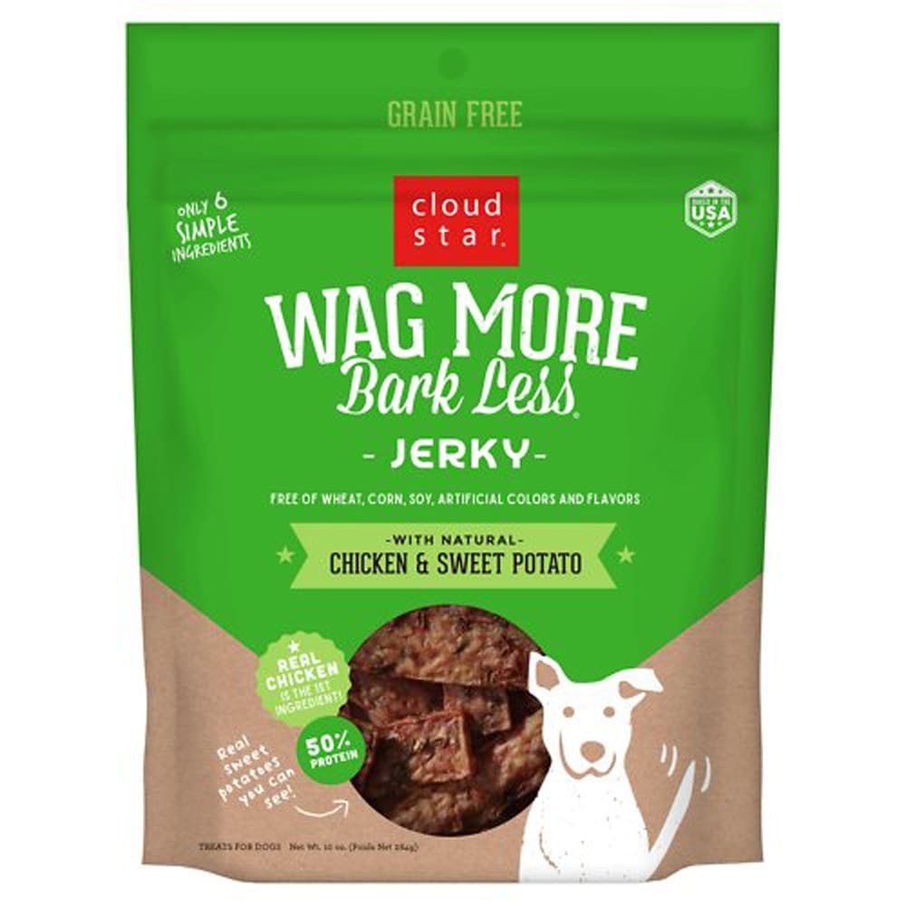 Cloudstar WAGMORE DOG JERKY GRAIN FREE CHICKEN SWEET POTATO 10OZ - Pet Supplies - Cloudstar