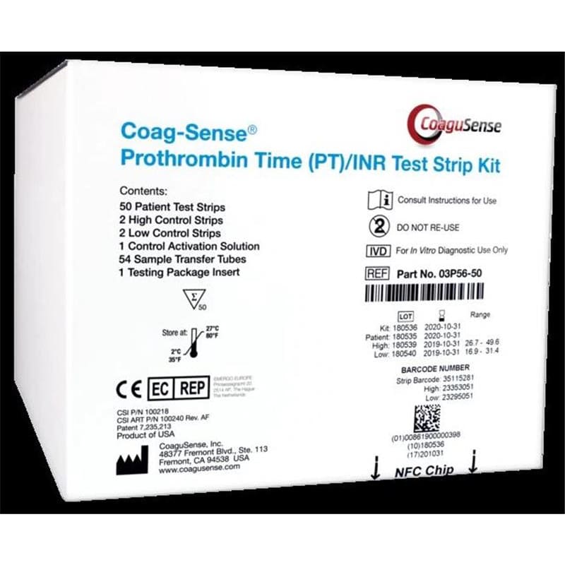 CoaguSense Coag-Sense Test Strip Pt/Inr Box of 50 - Diagnostics >> Test Kits and Supplies - CoaguSense