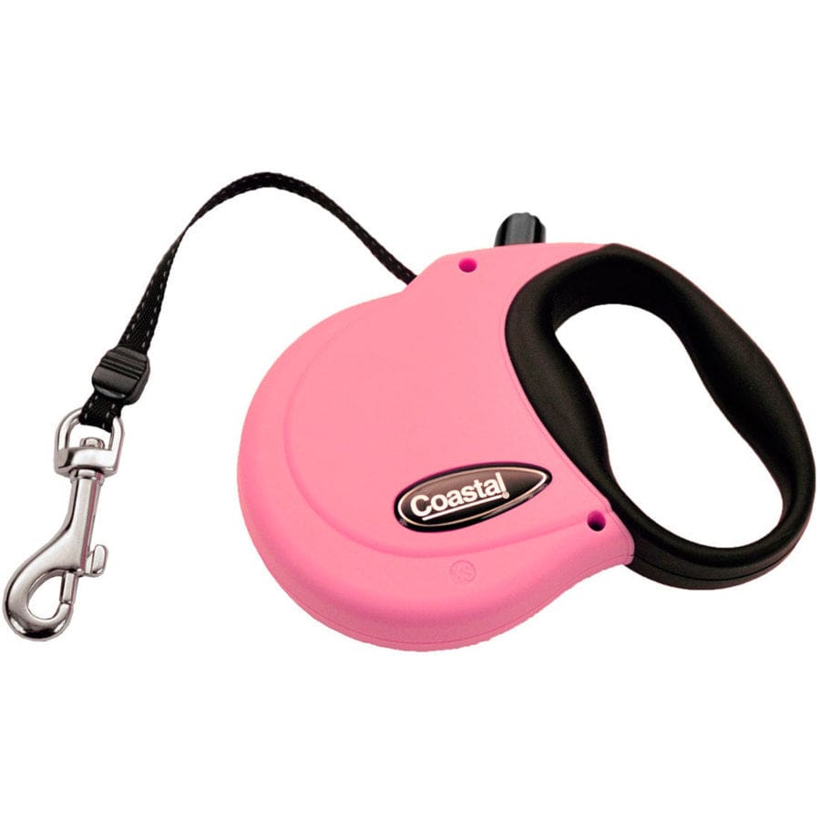 Coastal Retractable Dog Leash Pink 12 ft Extra-Small - Pet Supplies - Coastal