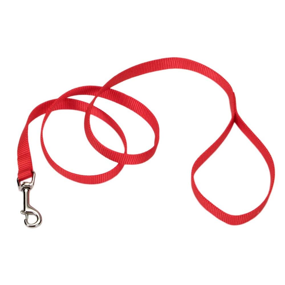 Coastal Single-Ply Nylon Dog Leash Red 5/8 in x 6 ft - Pet Supplies - Coastal
