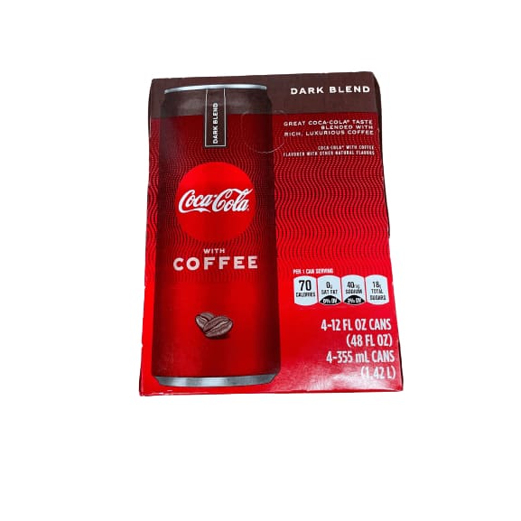 Coca-Cola Coca-Cola with Coffee, Dark Blend, 4 x 12 fl. oz.