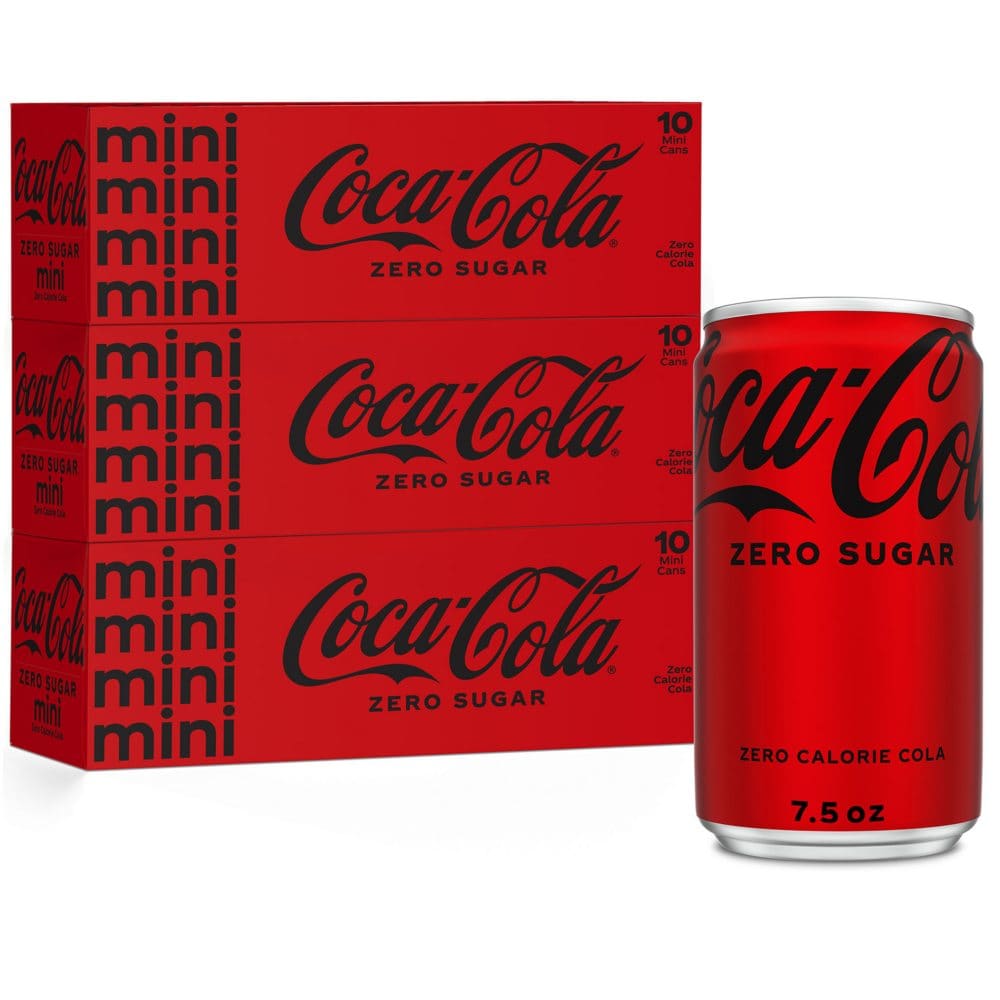 Coca-Cola Zero Sugar Mini Cans (7.5 fl. oz. 30 pk.) - Soda - Coca-Cola Zero
