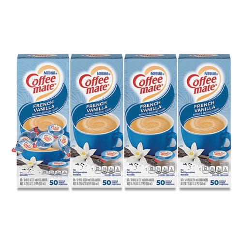 Coffee Mate Liquid Coffee Creamer French Vanilla 0.38 Oz Mini Cups 50/box 4 Boxes/carton 200 Total/carton - Food Service - Coffee mate®