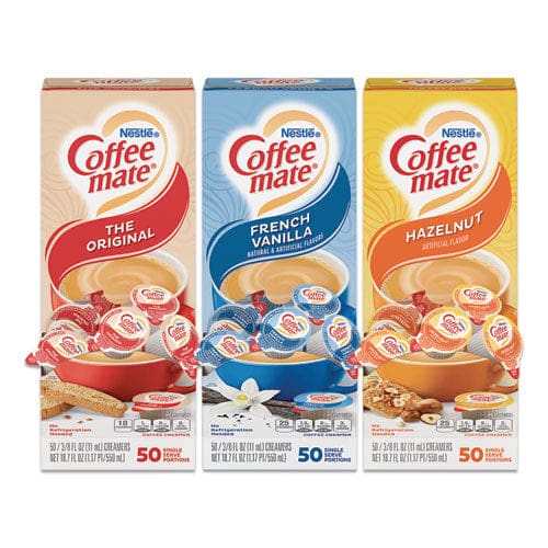 Coffee Mate Liquid Coffee Creamer French Vanilla/hazelnut/original 0.38 Oz Mini Cups 150 Cups/carton - Food Service - Coffee mate®