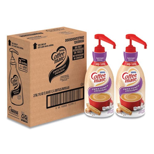 Coffee-Mate Liquid Coffee Creamer Sweetened Original 1.5 Liter Pump Bottle 2/carton - Food Service - Coffee mate®