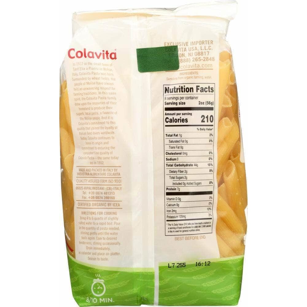 Colavita Colavita Pasta Penne Rigate Organic, 16 oz