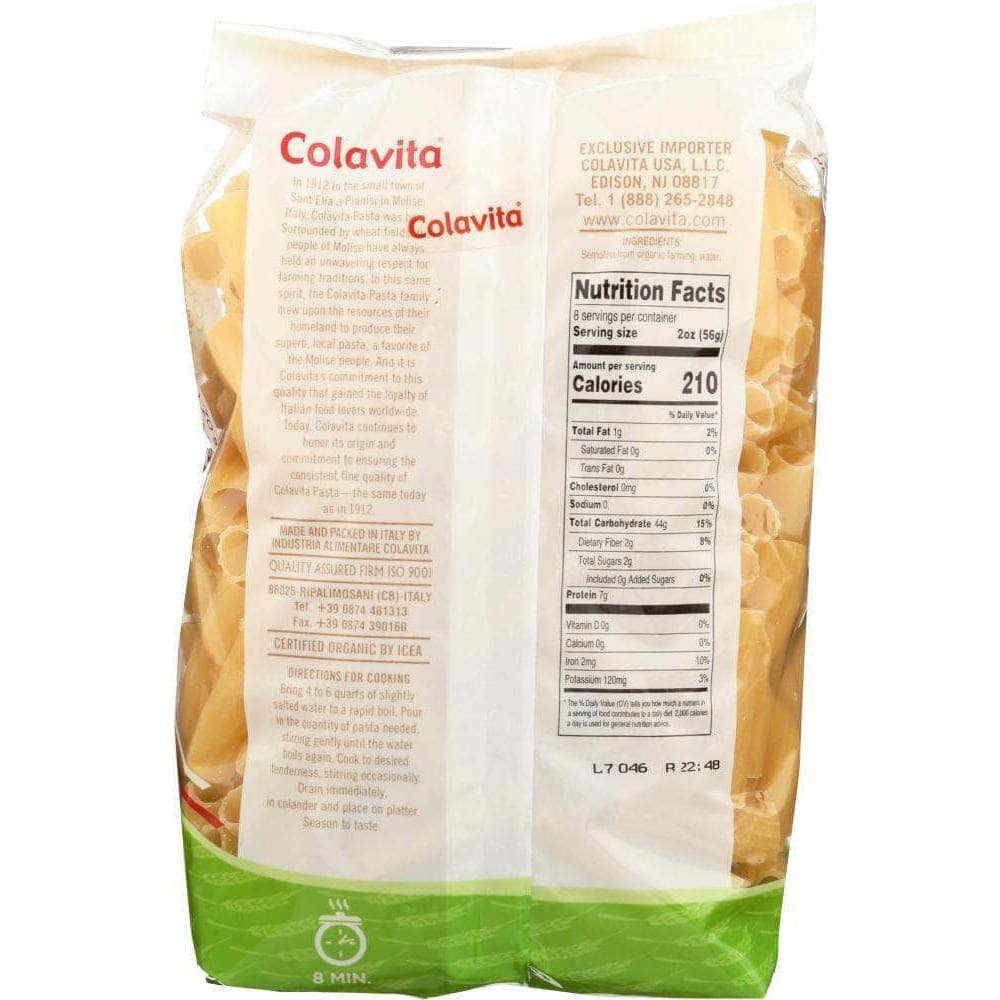 Colavita Colavita Pasta Roman Rigatoni Organic, 16 oz