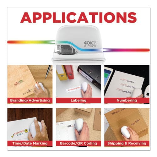 Colop e-mark Digital Marking Device Customizable Size And Message With Images White - Office - Colop® e-mark